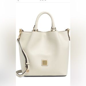 NWT Dooney and Bourke Small Barlow Leather Top Handle Bag (Ecru)